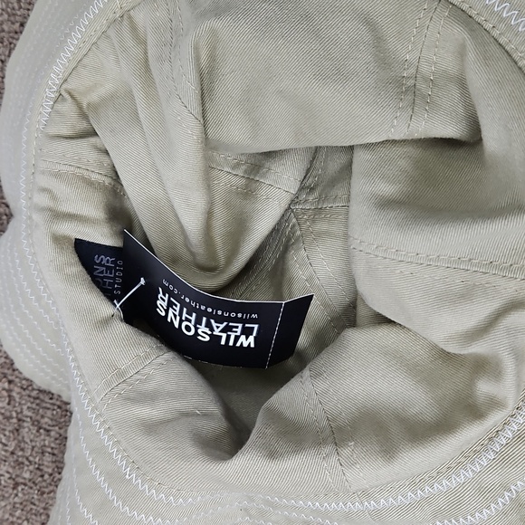 NWT Wilson Leather Tan Leather Bucket Hat Sz L-XL New - Picture 3 of 4